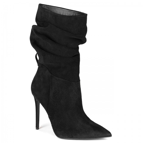 Czarne welurowe botki 5ADNF02941623Z