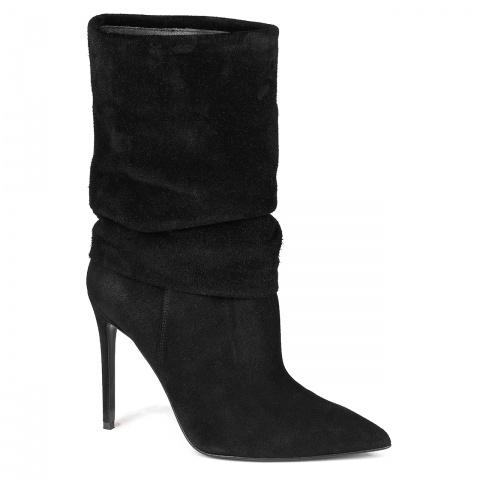 Czarne welurowe botki 5ADNF02942523Z