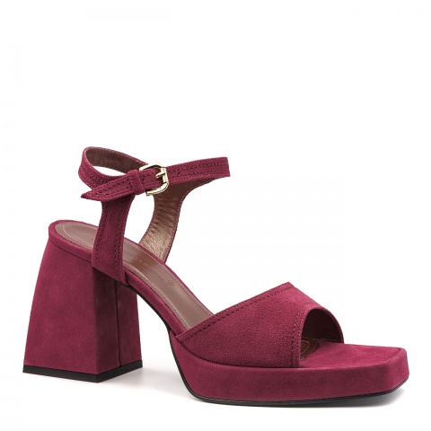 Burgundowe zamszowe sandały  5ADD70591225L