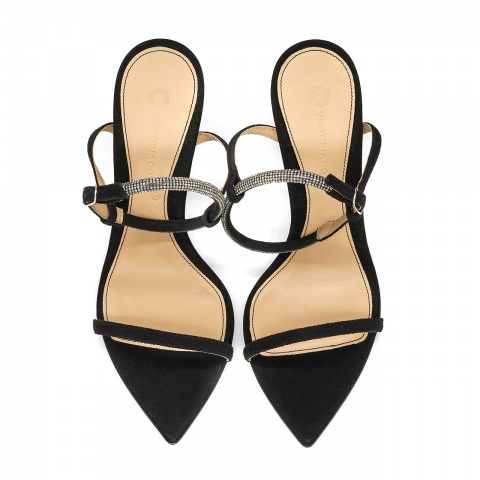 Czarne zamszowe sandały 5AD001815124L