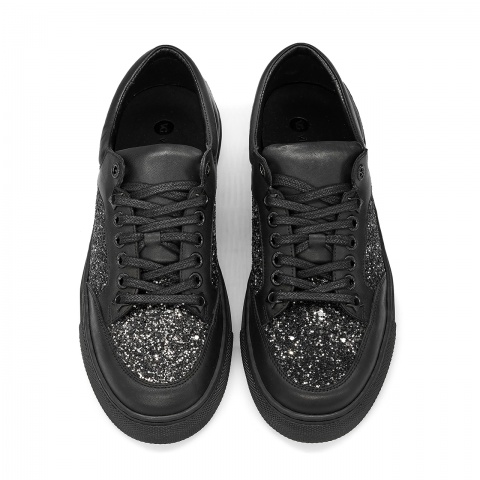 Czarno-brokatowe sneakersy 5AD6880121L