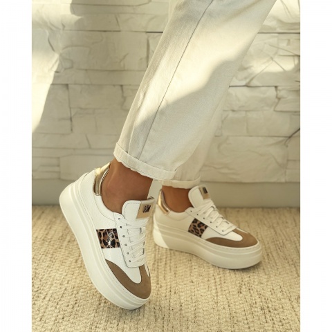 Białe sneakersy na grubym spodzie sohimmo 63K