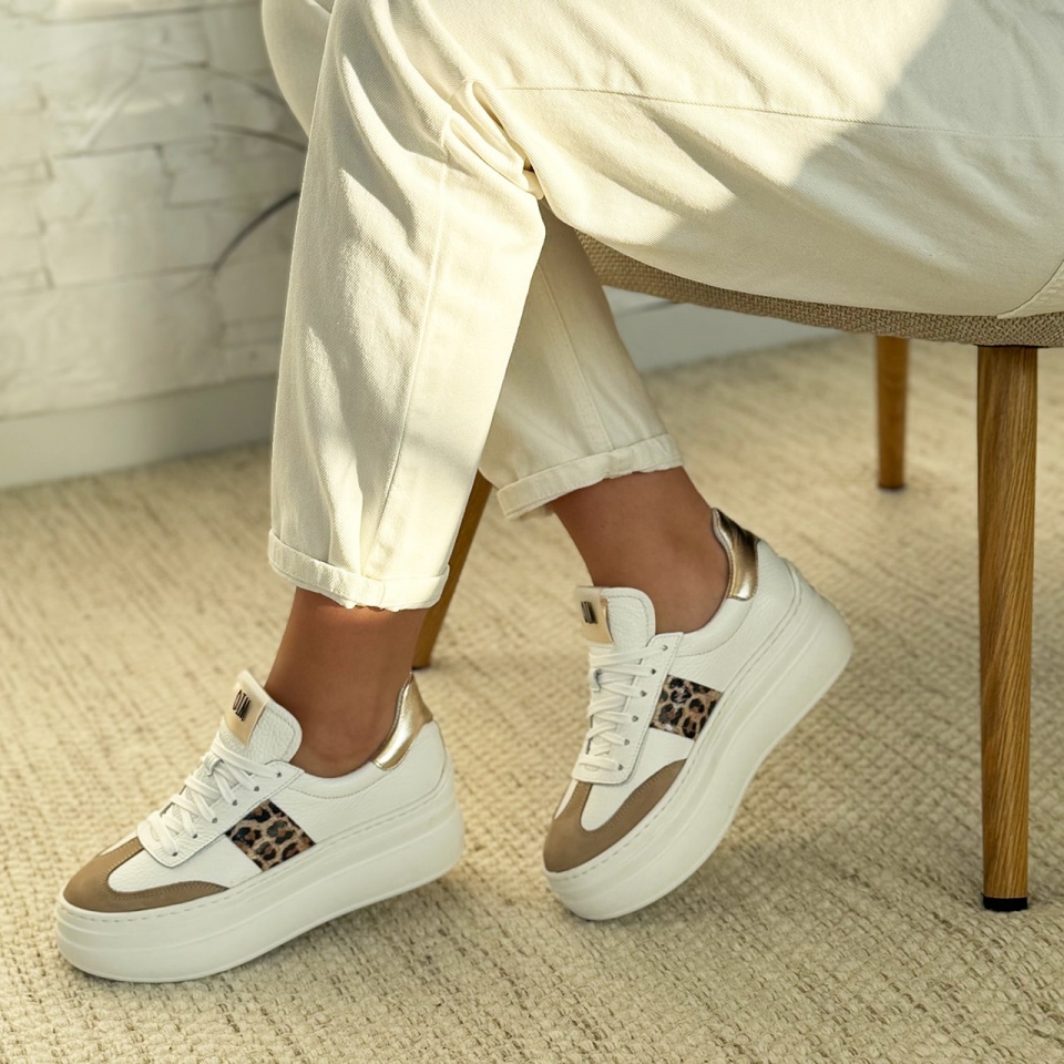 Białe sneakersy na grubym spodzie sohimmo 63K