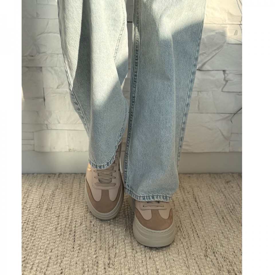 Beżowe sneakersy na grubym spodzie sohimmo 63K