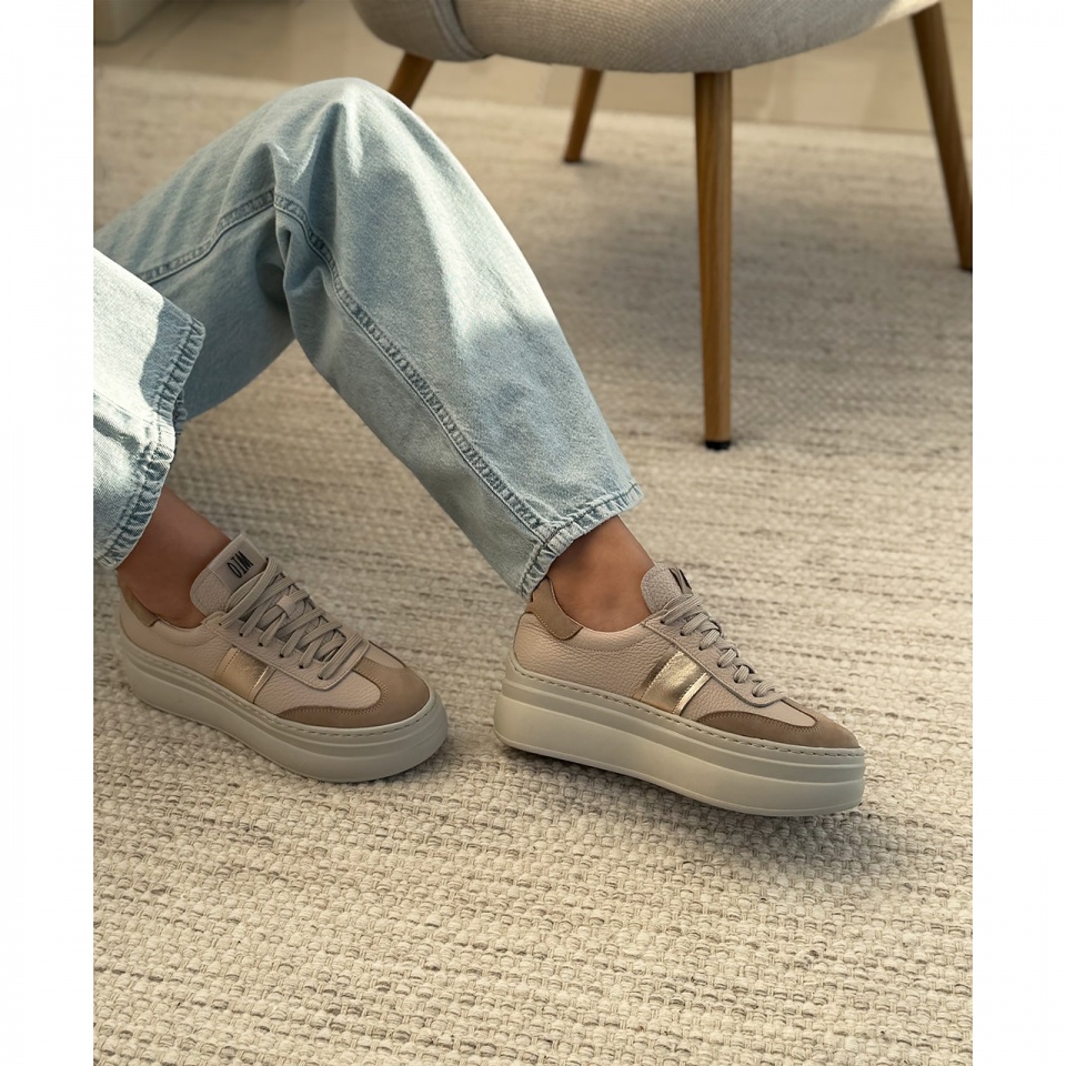 Beżowe sneakersy sohimmo na grubym spodzie 63K