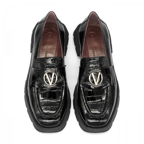 Czarne lakierowane półbuty 5ADKRIS1524L