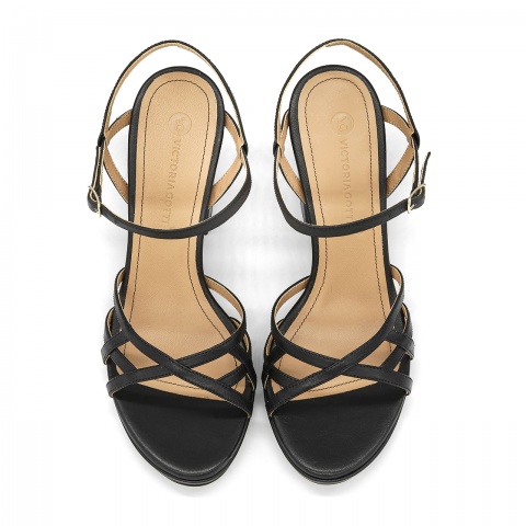 Czarne skórzane sandały 5ADC50832220L