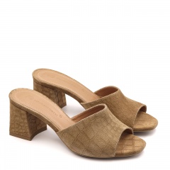 Karmelowe zamszowe klapki 5AD02694121L