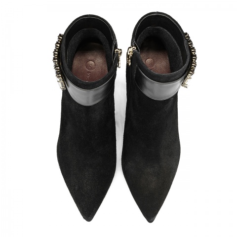 Czarne welurowe botki 5ADVG242624Z