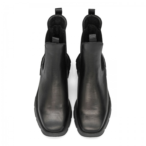 Czarne skórzane botki 5ADKRIS43525Z