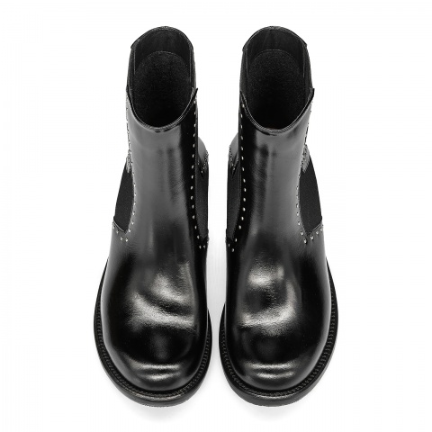 Czarne skórzane botki 5AD2545925Z