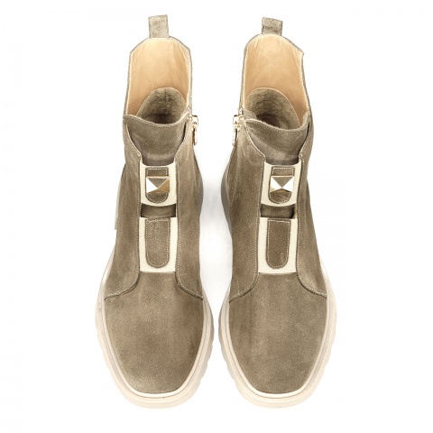 Ciemnobeżowe botki 5ADKRIS43625Z