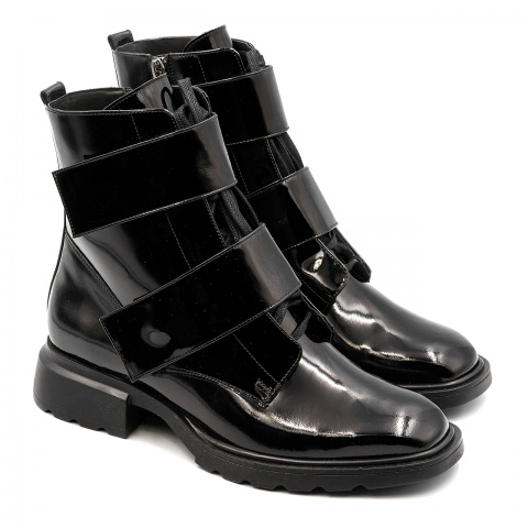 Czarne lakierowane botki 5ADKRIS42123Z