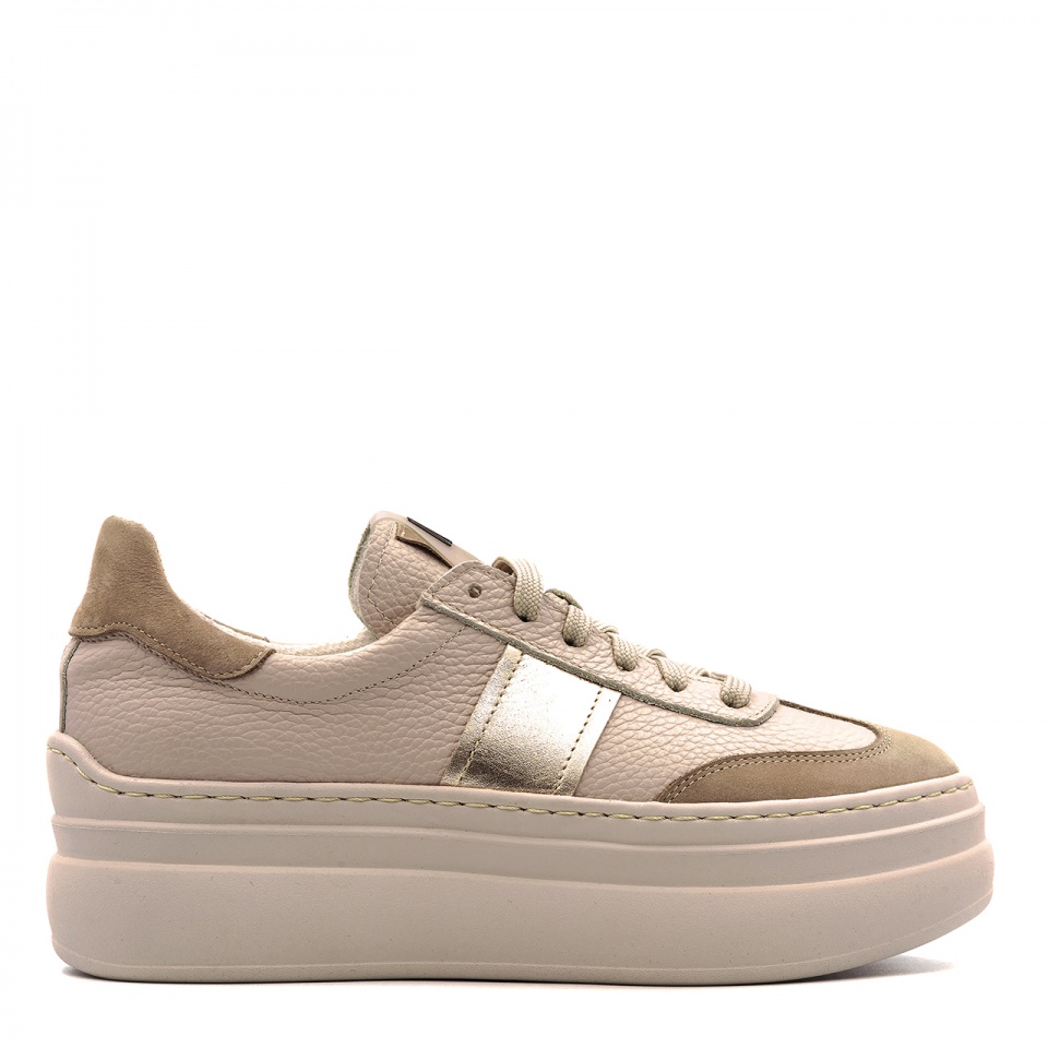 Beżowe sneakersy na grubym spodzie sohimmo 63K