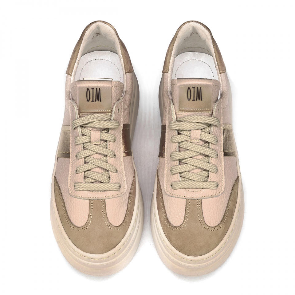 Beżowe sneakersy sohimmo na grubym spodzie 63K
