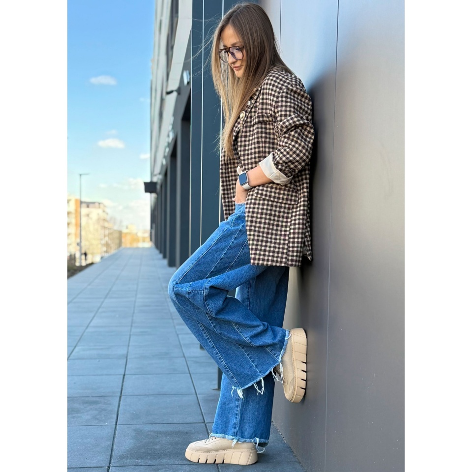 Beżowo-białe sznurowane sneakersy 295H