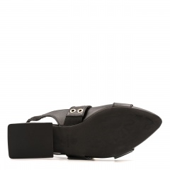 Czarne skórzane półbuty slingback 253V