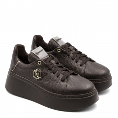 Brązowe sznurowane sneakersy 237H