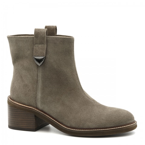 Kawowe wsuwane welurowe botki 286B