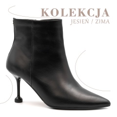 Czarne botki z szerokim flekiem 303B