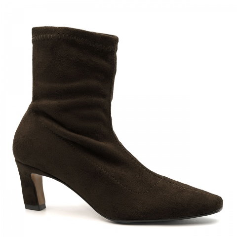 Brązowe botki na niskim obcasie 282L