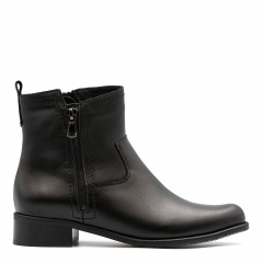 Czarne skórzane botki 7SM8027A