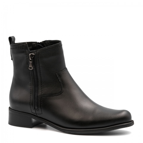 Czarne skórzane botki 7SM8027A