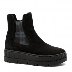 Czarne welurowe sportowe botki 7SM6336A