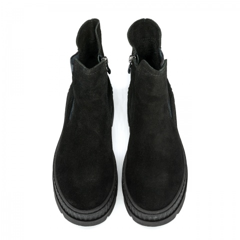 Czarne welurowe sportowe botki 7SM6336A