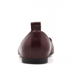 Bordowe skórzane klasyczne baleriny 229F