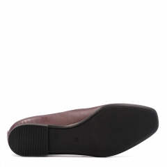 Bordowe skórzane klasyczne baleriny 229F