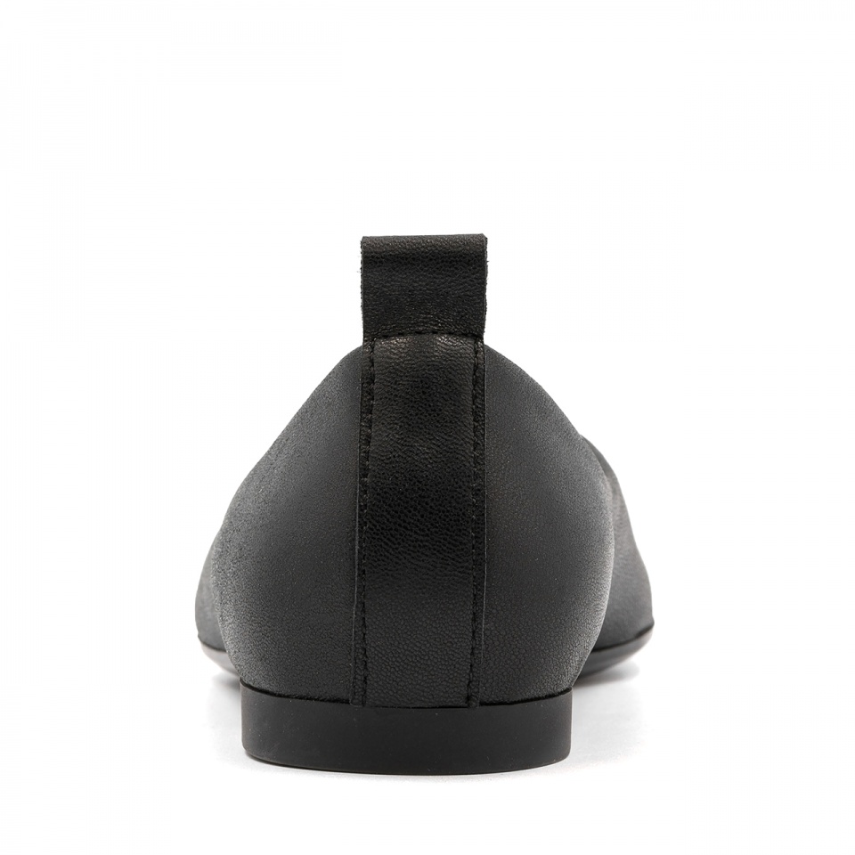 Czarne skórzane klasyczne baleriny 229F