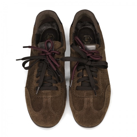 Czekoladowe welurowe snakersy 291A