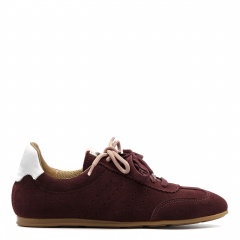 Bordowe welurowe sneakersy 291A
