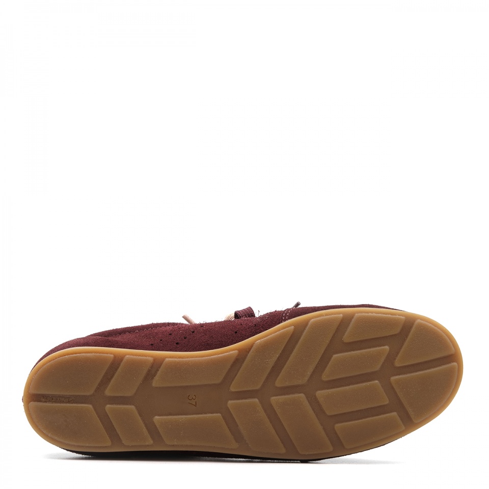 Bordowe welurowe sneakersy 291A