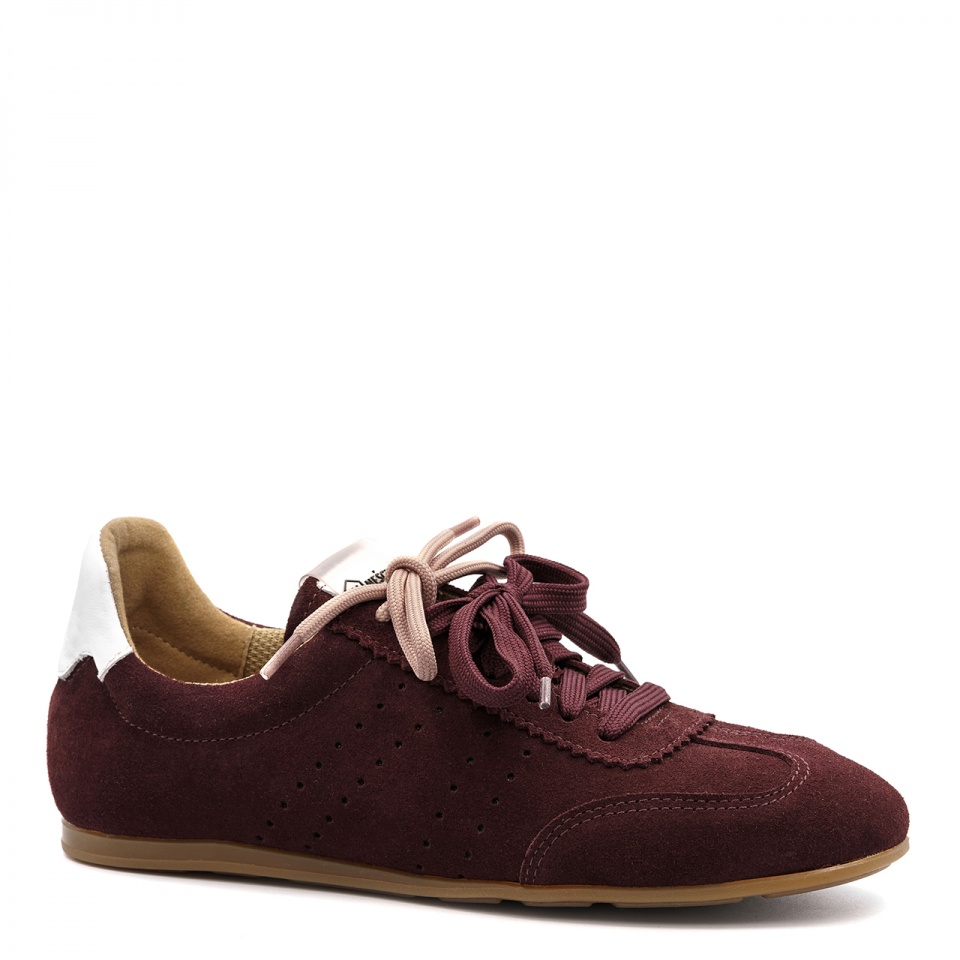 Bordowe welurowe sneakersy 291A