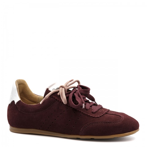 Bordowe welurowe sneakersy 291A