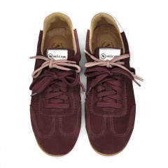 Bordowe welurowe sneakersy 291A