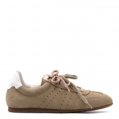 Beżowe welurowe sneakersy 291A