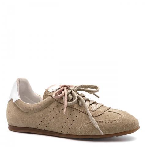 Beżowe welurowe sneakersy 291A