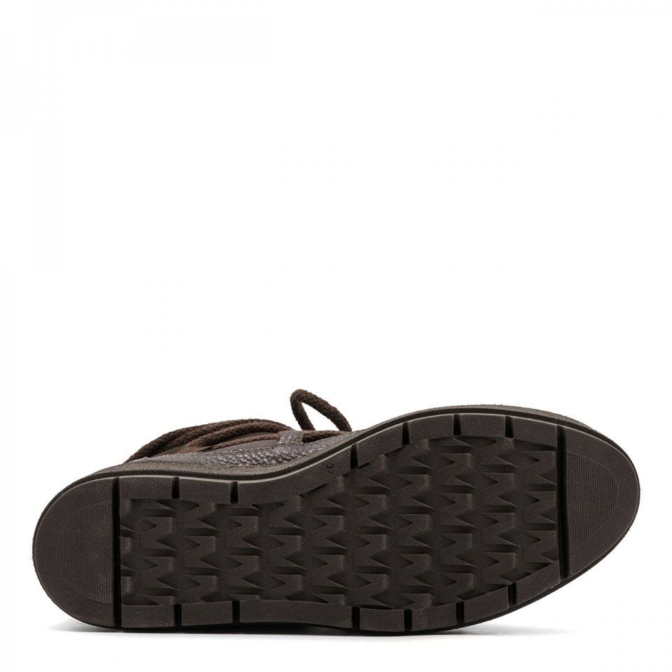 Ciemnobrązowe welurowe ocieplane botki 280S Ciemnobrązowe welurowe ocieplane botki 280S