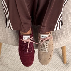 Beżowe welurowe sneakersy 291A