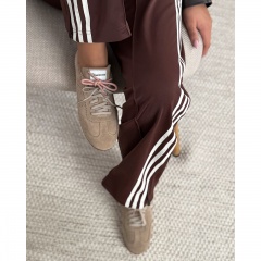 Beżowe welurowe sneakersy 291A