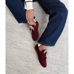 Bordowe welurowe sneakersy 291A