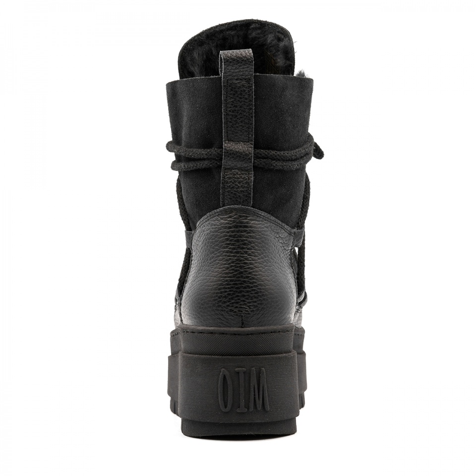 Czarne welurowe botki na platformie sohimmo 280G