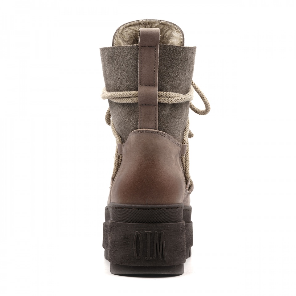 Kawowe welurowe botki na platformie sohimmo 280G