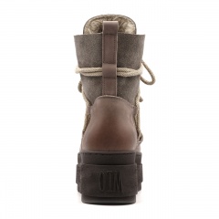 Kawowe welurowe botki na platformie sohimmo 280G