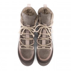 Kawowe welurowe botki na platformie sohimmo 280G