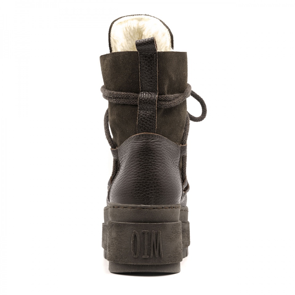 Brązowe welurowe botki na platformie sohimmo 280G