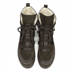 Brązowe welurowe botki na platformie sohimmo 280G